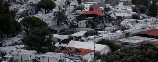 Le camp de Moria sur l'île de Lesbos vu du ciel le 8 octobre 2019. © REUTERS/Elias Marcou


