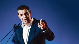 Alexis Tsipras (ici, en septembre à Thessalonique) était le premier ministre de la Grèce, il y a quatre ans, lorsque son pays a failli être évincé de la zone euro. KOSTAS TSIRONIS/EPA/MAXPPP


