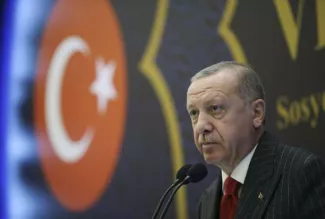 Un accord turco-libyen de délimitation maritime provoque la colère de la Grèce Le président turc, Recep Tayyip Erdogan, le 28 novembre 2019 à Ankara. AP