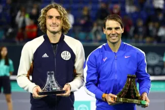 Nadal, féroce même en exhibition. (Ahmed Jadallah/Reuters)


