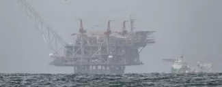 Plateforme d'exploitation du gaz du gisement de Léviathan exploité par Israël. Décembre 2019. © Jack Guex/AFP


