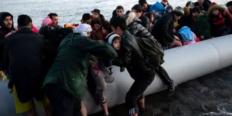 Afflux de migrants au large de l’île grecque de Lesbos, un enfant mort Afflux de migrants au large de l’île grecque de Lesbos, un enfant mort.