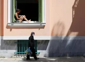 Dans les rues d'Athènes, vendredi.


