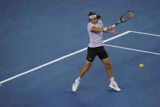 Tennis - Coronavirus : Stefanos Tsitsipas et Patrick Mouratoglou ont lancé une collecte en faveur des mal classés Stefanos Tsitsipas à l'Open d'Australie. (F. Porcu/L'Équipe)