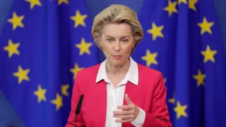 La Commission veut systématiser son modèle grec de gestion de l’asile La présidente de la Commisison Ursula von der Leyen. - REUTERS.