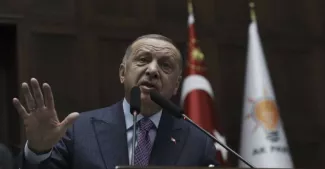 Erdogan maintient la pression sur la Grèce, qui «aura la leçon qu’elle mérite» Le président turc, Recep Tayyip Erdogan.