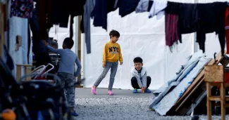 Dans le camp de réfugiés et de migrants de Mavrovouni sur l'île de Lesbos, en Grèce,  photo prise le 5 décembre 2021. Photo / Guglielmo Mangiapane / REUTERS.


