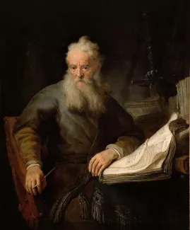 « Loin de rejeter la philosophie, saint Paul se met en scène comme un nouveau Socrate » L’apôtre Paul, par Rembrandt (v. 1633), Musée d’histoire de l’art de Vienne. WIKIPEDIA