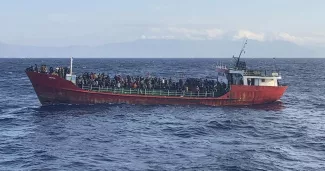 Photo d'illustration, opération de secours de migrants au large de l'île de Crête, en 2021. Handout / Hellenic Coast Guard / AFP


