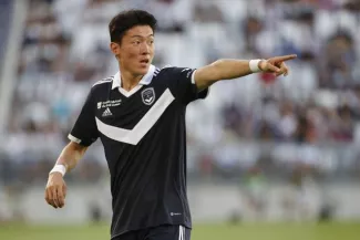 Foot : Hwang Ui-jo (Bordeaux) devrait bien rejoindre l'Olympiakos via Nottingham Forest Hwang Ui-jo a joué deux matches de L2 cette saison. (R. Perrocheau/L'Équipe)