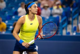 US Open (F) : Garcia vers un 8e contre Sakkari , Cornet-Raducanu d'entrée Caroline Garcia pourrait retrouver la Grecque Maria Sakkari, n° 3 mondiale, en huitièmes de finale de l'US Open. (Rob Prange/AFP7/Presse Sports)