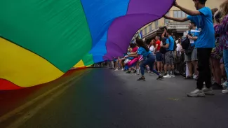 A Athènes, une Marche des fiertés entre deux élections A Athènes, une Marche des fiertés entre deux élections.