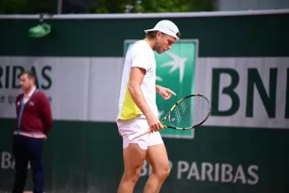 Alexandre Muller impuissant face à Stefanos Tsitsipas.