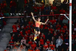 Thibaut Collet s'est contenté d'une barre à 5,75 m pour son deuxième concours de l'hiver. (Stadion Actu)