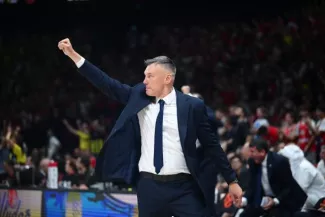 Sarunas Jasikevicius va disputer sa deuxième finale d'Euroligue après 2021 sur le banc du Barça. (A. Réau/L'Équipe)