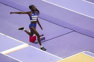 Hilary Kpatcha aux Jeux Olympiques de Paris l'été dernier. (Al. Diaz/Presse Sports)