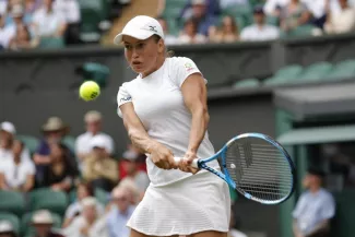 Yulia Putinseva, ici à Wimbledon en 2019. (S. Boué/L'Équipe)