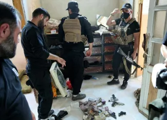 Photo diffusée par l'agence de presse officielle syrienne Sana, le 23 juin 2025, d'une opération de sécurité à Damas - - - Damas (AFP)