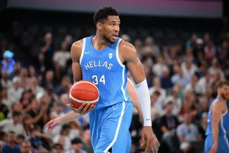 Antetokounmpo, lors des JO 2024 de Paris. (A. Réau/L'Équipe)