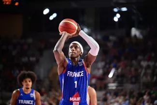 Frank Ntilikina sous les couleurs de l'équipe de France. (J.-B. Autissier/L'Équipe)