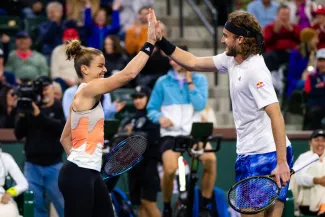 Maria Sakkari et Stefanos Tsitsipas représentent la Grèce à l'United Cup. (R. Prange/AFP7/Presse Sports)