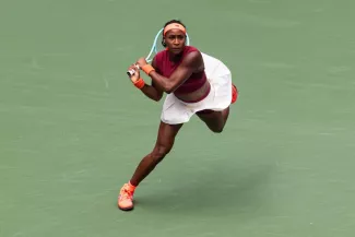 Coco Gauff (ici lors du dernier US Open) s'est imposée en simple et en double mixte face à la Grèce. (M. Frey/Presse Sports)