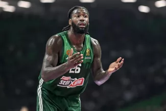 Mathias Lessort, la saison passée avec le Panathinaïkos. (V. Joly/L'Équipe)