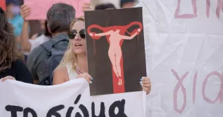 Une manifestation en faveur du droit à l'avortement à Athènes (Grèce), le 8 septembre 2022.