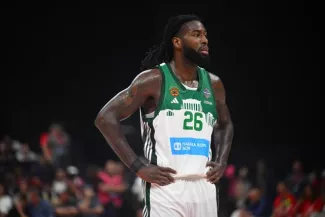 Mathias Lessort, lors du Final Four d'Euroligue 2025. (A. Réau/L'Équipe)