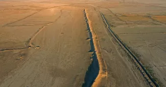 Les murs de fortification d'Alexandrie-sur-le-Tigre (l'actuel Charax Spasinou). Charax Spasinou Project/Stuart Campbell