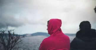 Des adolescents grecs à Athènes pendant la pandémie de Covid, en janvier 2021.