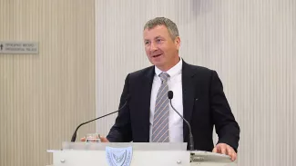 John Ardill, vice-président de l'exploration mondiale chez ExxonMobil, s'exprime à Nicosie, Chypre. -  Tous droits réservés  Andreas Loucaides/PIO