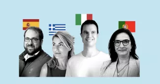 De gauche à droite : Enric Asuncion, Katerina Gregos, Luca Ferrari et Elvira Fortunato.