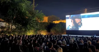Une projection de L'Odyssée en plein air à Athènes. A. Kefalas / Le Figaro
