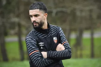Imran Louza pendant son prêt à Lorient en 2024. (B. Le Bars/L'Équipe)
