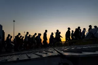En Grèce, la question de la gestion de l'immigration divise depuis l'arrivée de l'élu d'extrême droite Thanos Plevris à son ministère, en 2025.LTD/LG/REUTERS/Nicolas Economou