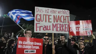 Victoire de Syriza : vers l'auto-destruction de la zone euro Crédits photo : Lefteris Pitarakis/AP