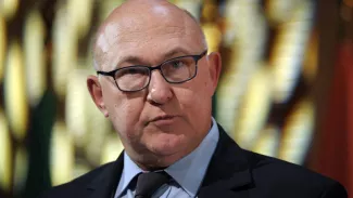 Michel Sapin lors de la réunion des ministres du G20 à Istanbul (Ozan KOSE/AFP) Crédits photo : ERIC PIERMONT/AFP


