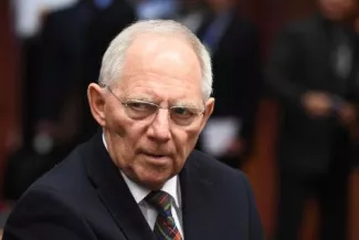 Selon des diplomates, Wolfgang Schäuble pousse la Grèce vers la sortie de l'euro © Emmanuel Dunand - Le ministre allemand des Finances Wolfgang Schäuble.