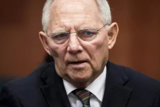 La Grèce mollit, l'Allemagne durcit Le ministre allemand des Finances Wolfgang Schäuble: toujours inflexible face à la proposition grecque. © Reporters