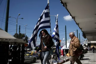 Reprise des discussions avec les créanciers en Grèce Un remboursement de 336 millions au FMI est prévu vendredi. Image: Archives/Keystone
