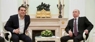 Depuis Moscou, Alexis Tsipras appelle à l'abandon des sanctions contre la Russie afp.com/Alexander Zemlianichenko