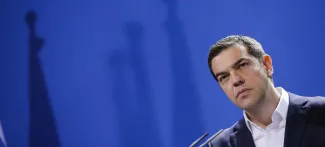 Trois mois après son élection, Alexis Tsipras pris au piège de ses promesses Crédits photo : Reynaldo Paganelli/NurPhoto