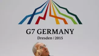 Les grands argentiers du G7 exhortent à un accord avec Athènes «Nous n'en avons parlé que quelques minutes» à commenté le ministre allemand Wolfgang Schäuble à propos de la Grèce. Crédits photo : © Fabrizio Bensch / Reuters/REUTERS