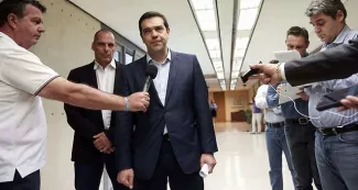 La Grèce et ses créanciers peinent toujours à trouver les bases d'un accord Le premier ministre Alexis Tsipras dénonce les exigences de certaines institutions et nie toute intransigeance de la part de la Grèce à trouver un accord. - InTime News/At/REX Shut/SIPA