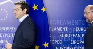 Grèce : Tsipras a présenté ses mesures à Merkel, Hollande et Juncker Les mesures présentées par Alexis Tsipras (photo, à gauche) suscitent l'optimisme de Matteo Renzi - Sipa
