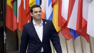 Le sort de la Grèce et d'Alexis Tsipras entre les mains des frondeurs au Parlement Le premier ministre grec, Alexis Tsipras, mardi, à Bruxelles. Crédits photo : THIERRY CHARLIER/AFP