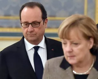 Grèce : Paris et Berlin divergent dangereusement Jeudi, la désunion franco-allemande sur le dossier grec sautait aux yeux à Bruxelles - SERGEI SUPINSKY /AFP