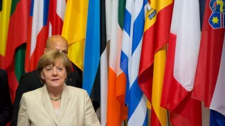 Grèce : pour Merkel, le «Grexit» serait un échec personnel Angela Merkel s'est personnellement impliquée pour trouver une issue à la crise. Crédits photo : PHILIPPE WOJAZER/REUTERS