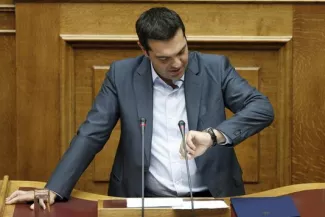 Le nouveau plan de sauvetage de la Grèce validé par l'Eurogroupe Alexis Tsipras, à Athènes, le 14 août.